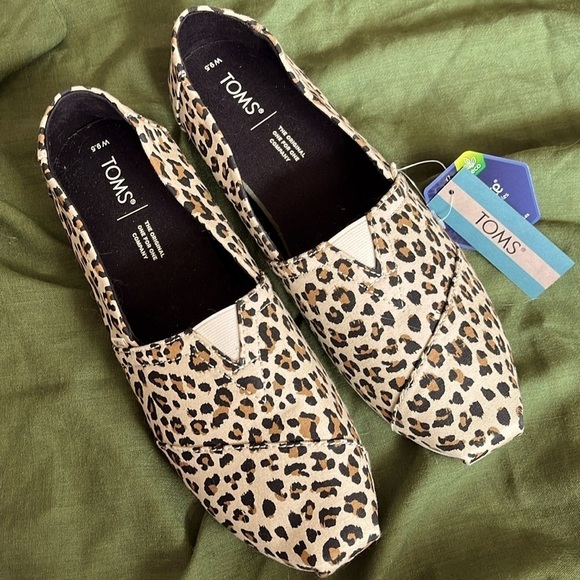 Toms Shoes - Brand New Toms Alpargata Birch Leopard Print Canvas Slip On Shoes Animal Jungle